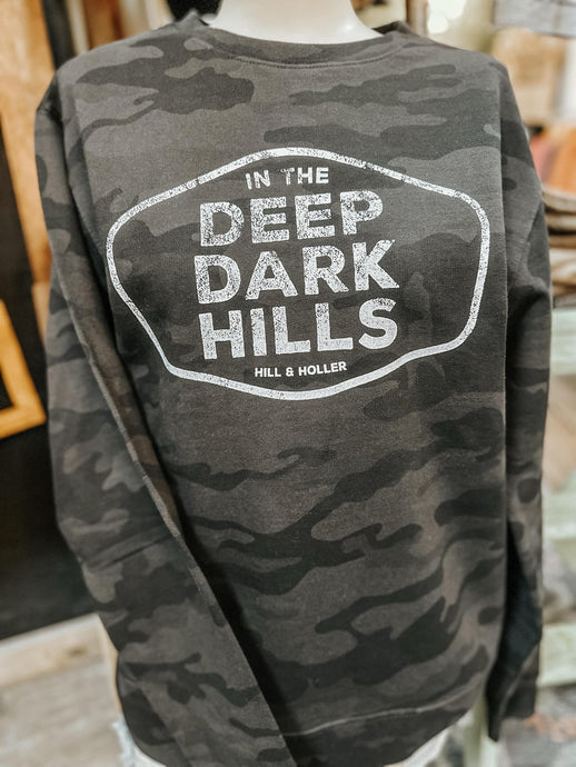 The Deep Dark Hill Dark Camo Crewneck Sweatshirt