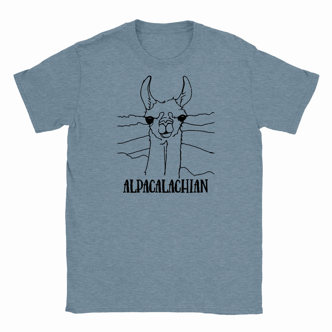 Alpacalachian Shirt Appalachian Tee Hill and Holler Llama Alpaca Blue Appalachia Mountains Appalachian