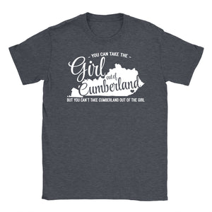 Dark Grey Heather Girl Out Of Cumberland Kentucky Tee Hill and Holler